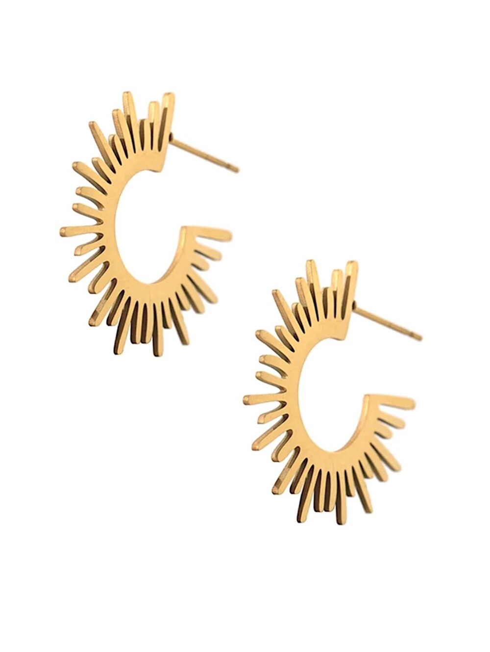 Golden Sunburst Earrings; NWOT